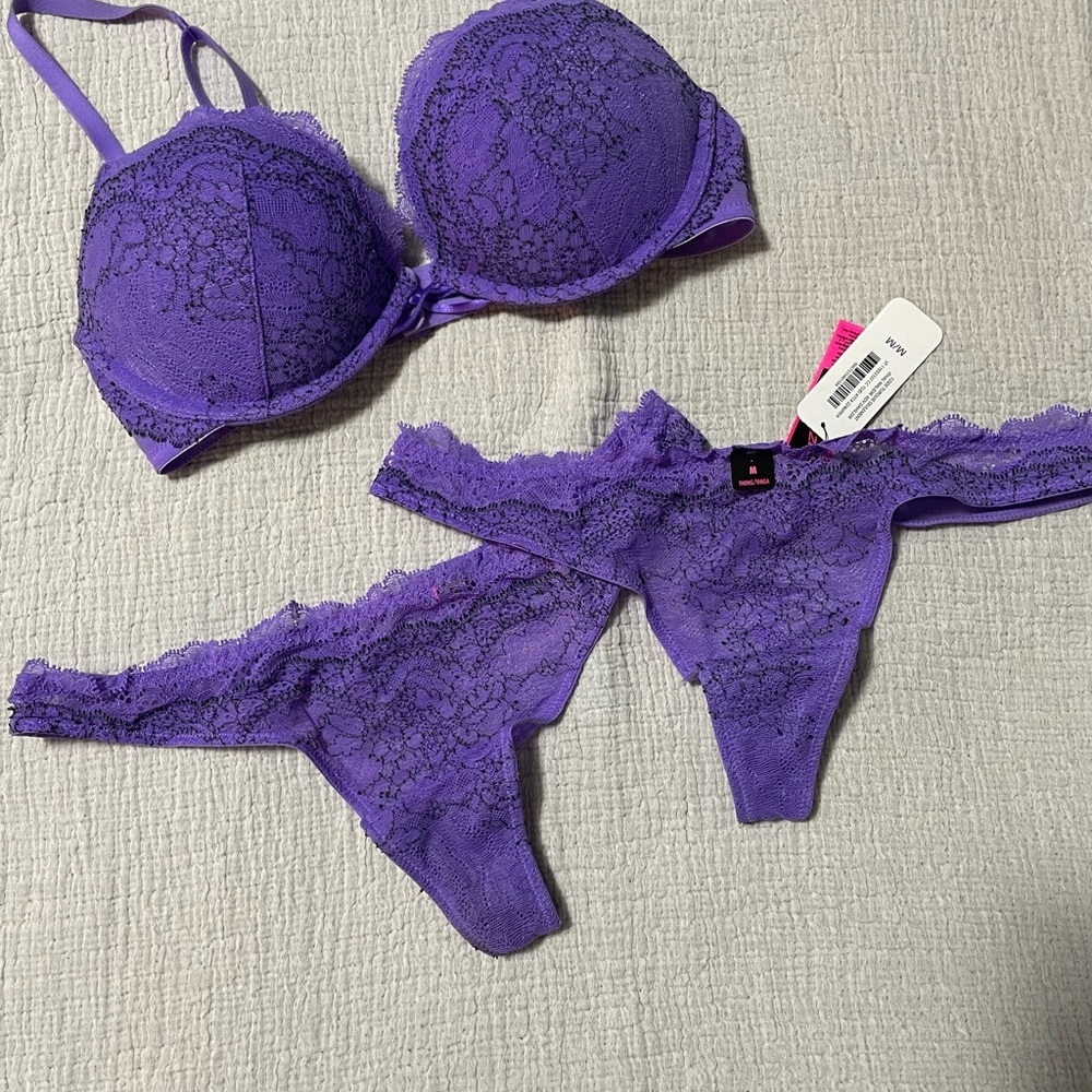 La SENZA Vibrant Purple Lace Bra Set